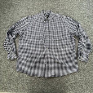 Jos. A. Bank Executive Collection XXL Navy White Gingham Check Button Down Shirt